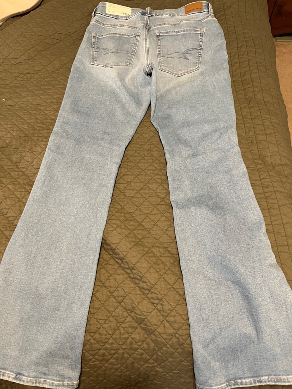 American Eagle Outfitters Light Blue Curvy High Rise Skinny Kick - Picture 11 of 11